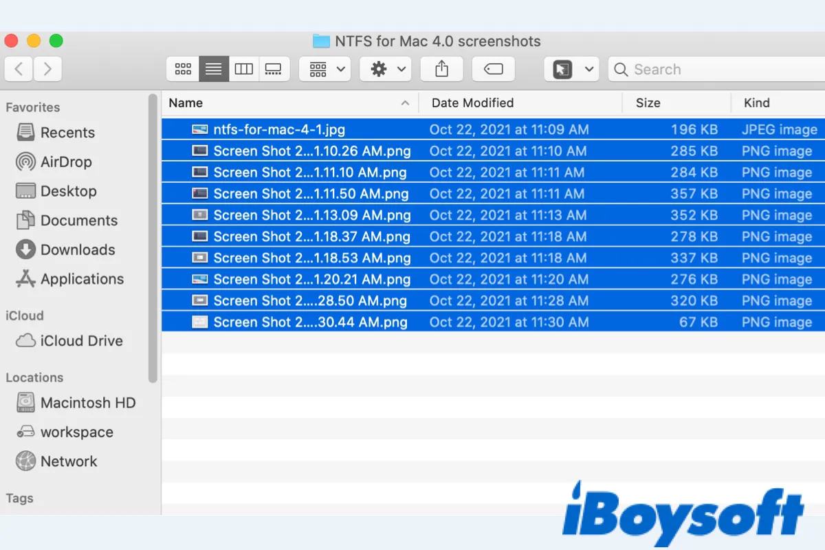 how to select multiple photos on Mac